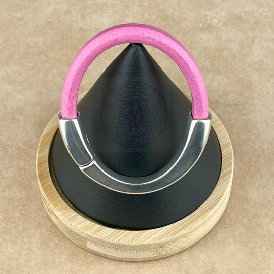 Bubblegum Pink Leather Arena Bracelet with <strong>Single</strong> Antique Silver Magnetic Clasp