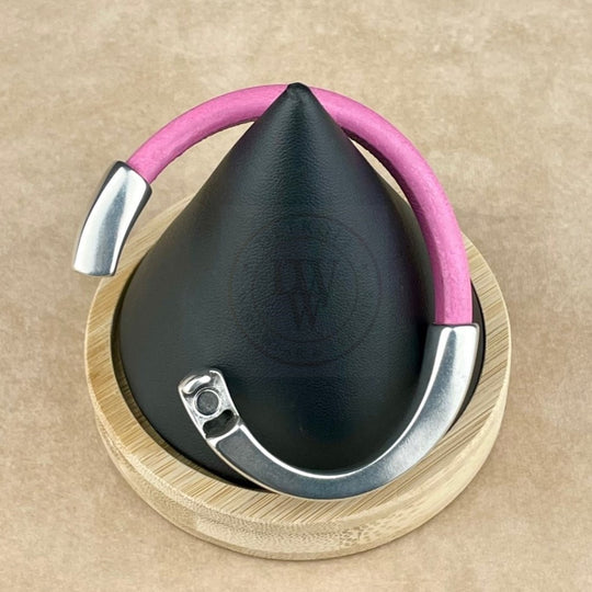 Bubblegum Pink Leather Arena Bracelet with <strong>Single</strong> Antique Silver Magnetic Clasp