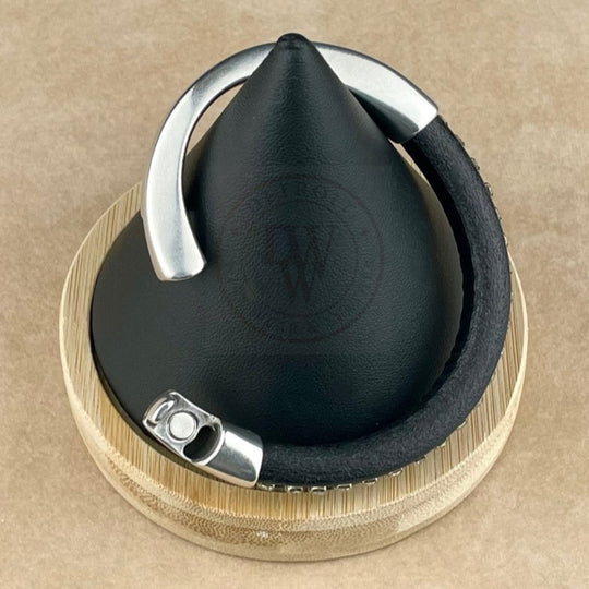 Clear Crystal on Black Leather Unisex Arena Bracelet6