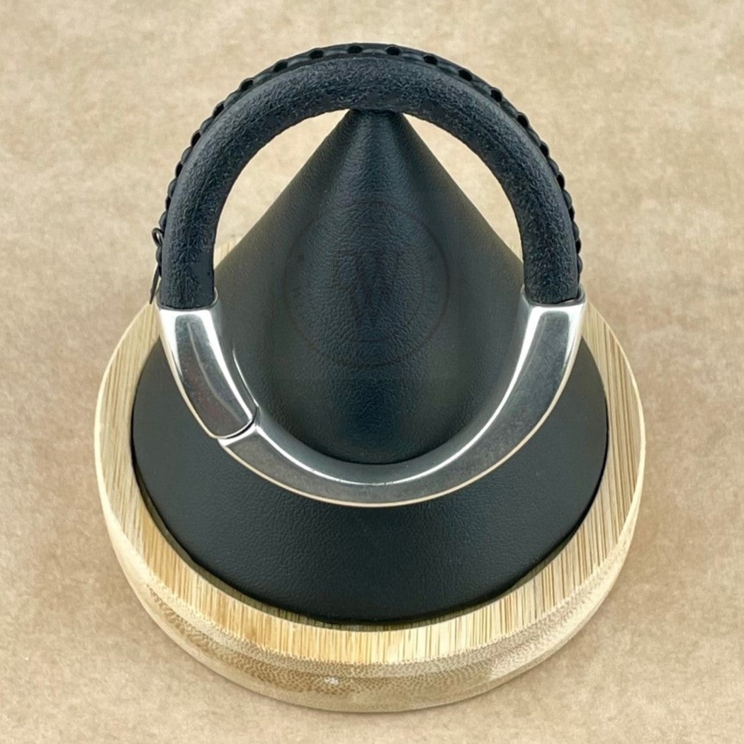 Black Chain on Black Leather Unisex Arena Bracelet-2