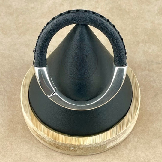 Black Chain on Black Leather Unisex Arena Bracelet-2