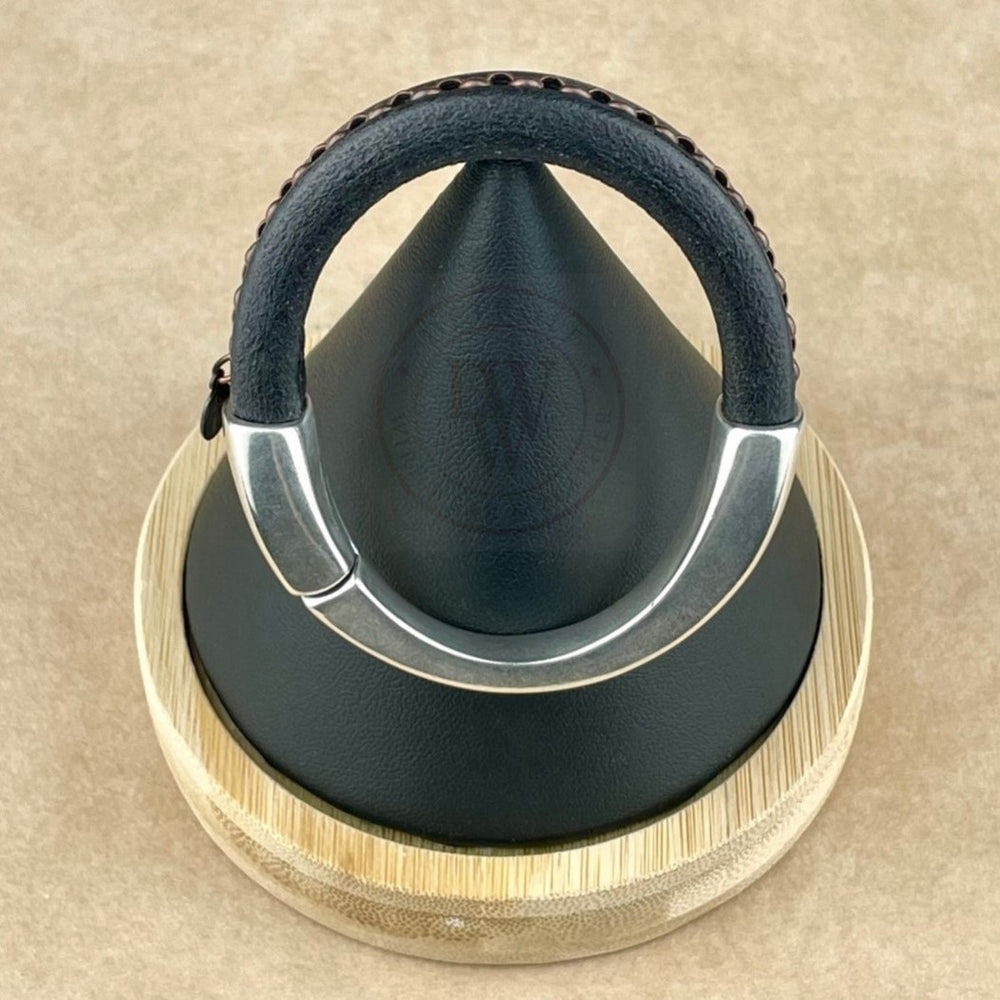 Antique Copper Chain on Black Leather Unisex Arena Bracelet -2