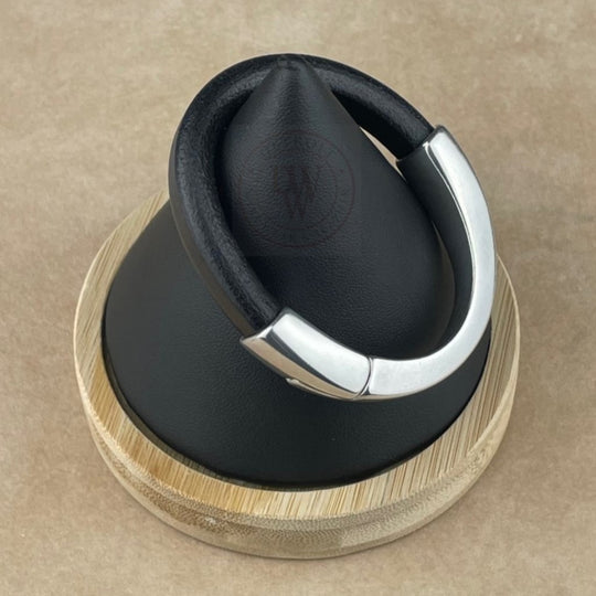 Black Leather Unisex Arena Bracelet-3