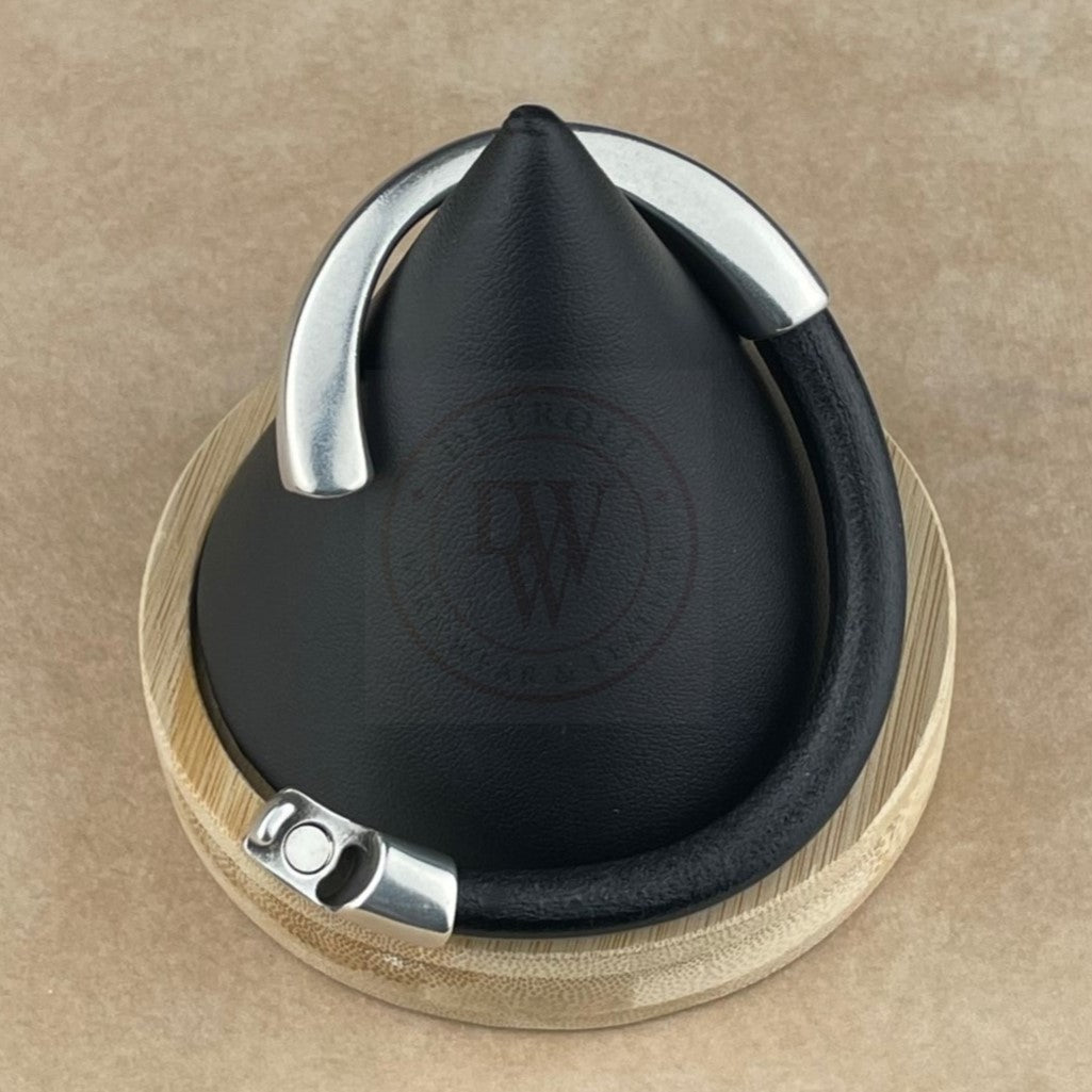 Black Leather Unisex Arena Bracelet-5