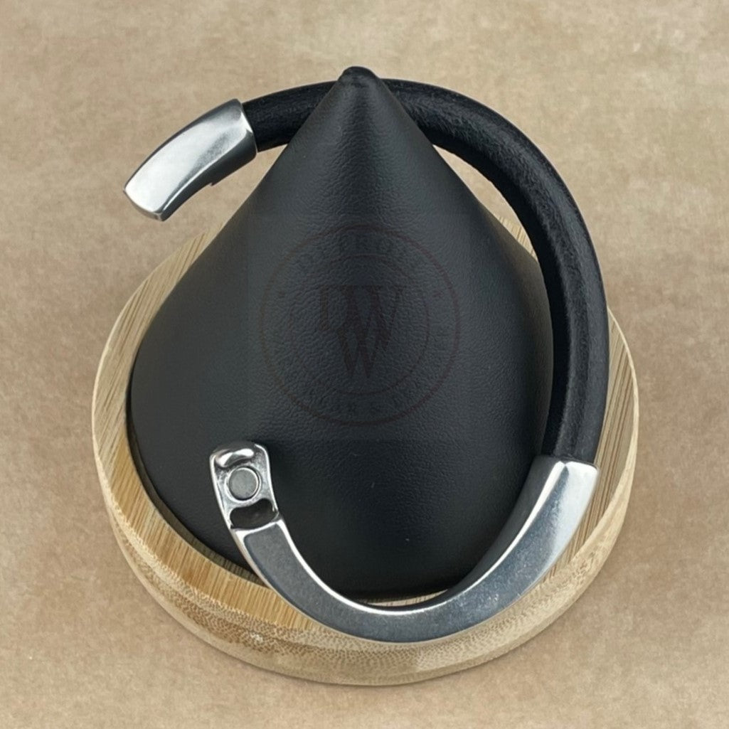 Black Leather Unisex Arena Bracelet-6