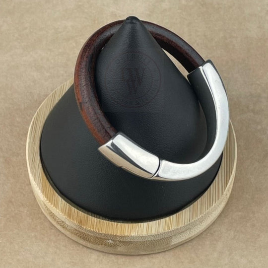 Distressed Brown Leather Unisex Arena Bracelet-4