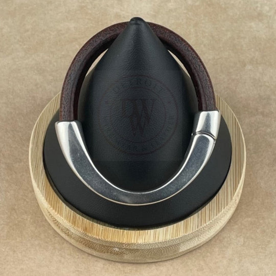 Distressed Brown Leather Unisex Arena Bracelet-5