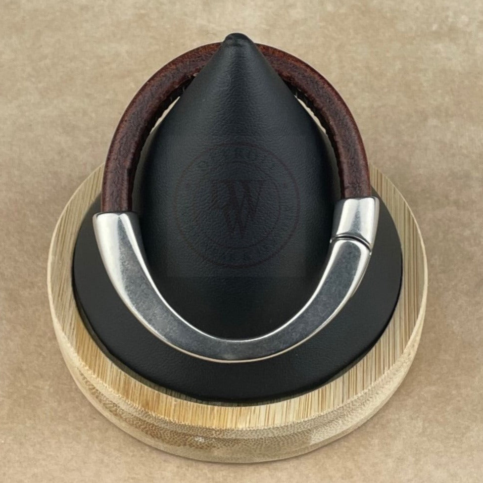 Distressed Whiskey Leather Unisex Arena Bracelet-4