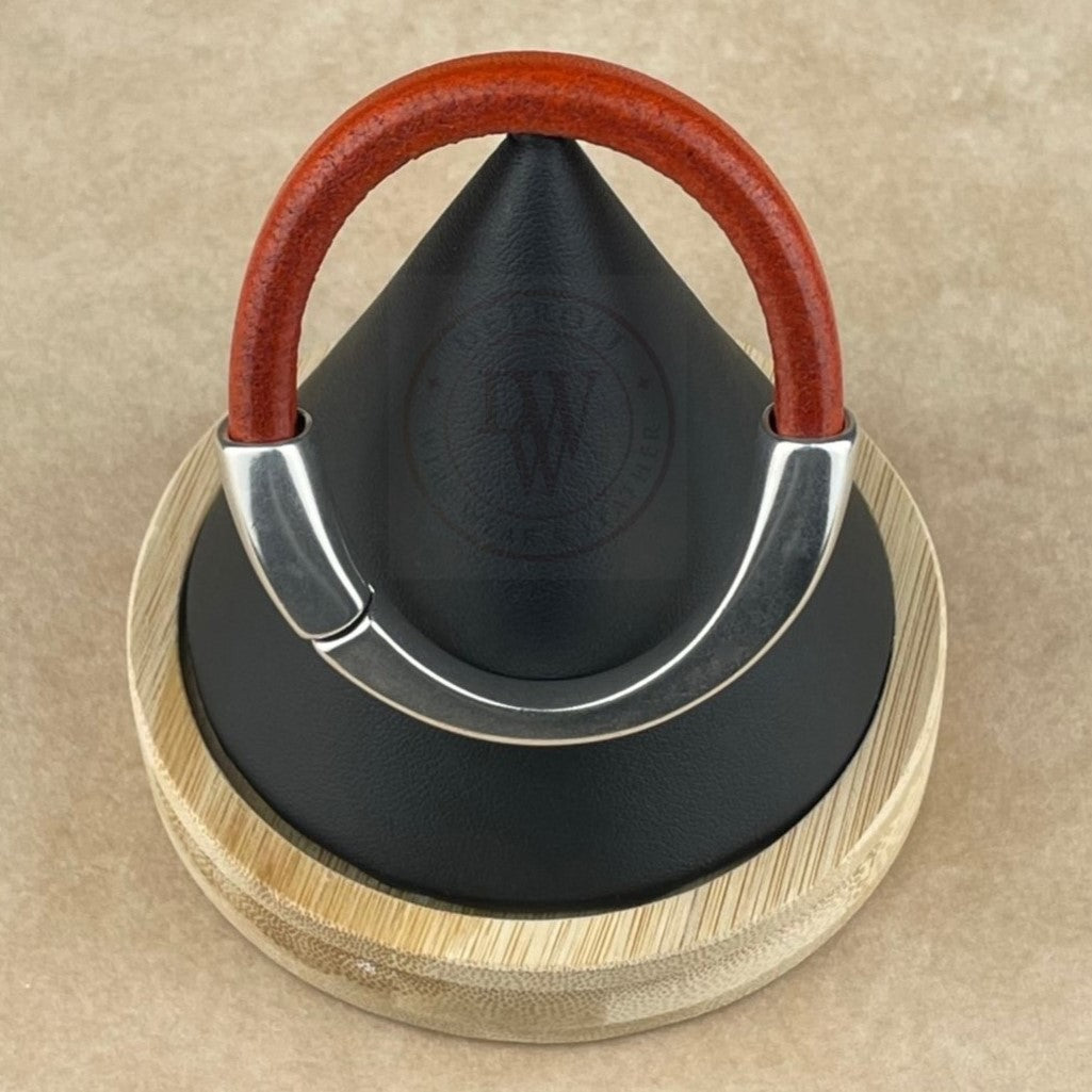 Distressed Orange Leather Unisex Arena Bracelet -1