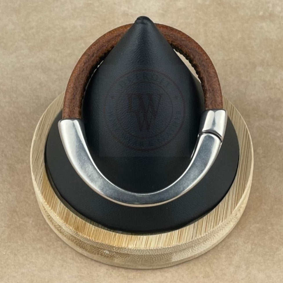 Distressed Tobacco Leather Unisex Arena Bracelet-4