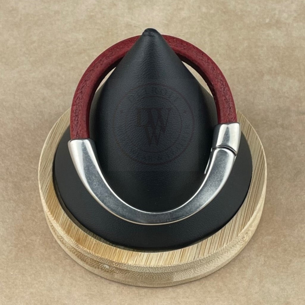 Distressed Red Leather Unisex Arena Bracelet-4