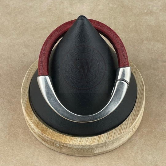 Distressed Red Leather Unisex Arena Bracelet-4