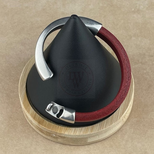 Distressed Red Leather Unisex Arena Bracelet-5