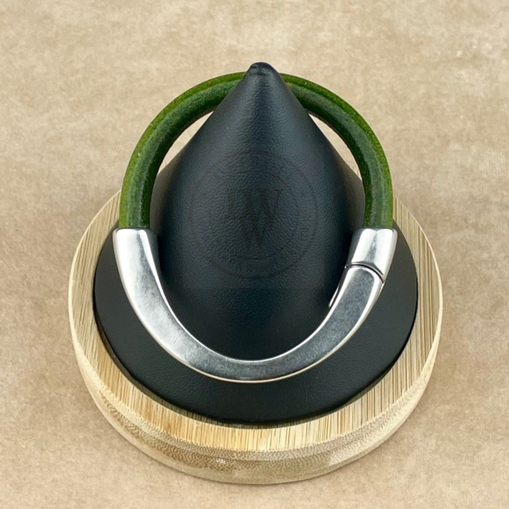 Distressed Grass Green Leather Unisex Arena Bracelet-4