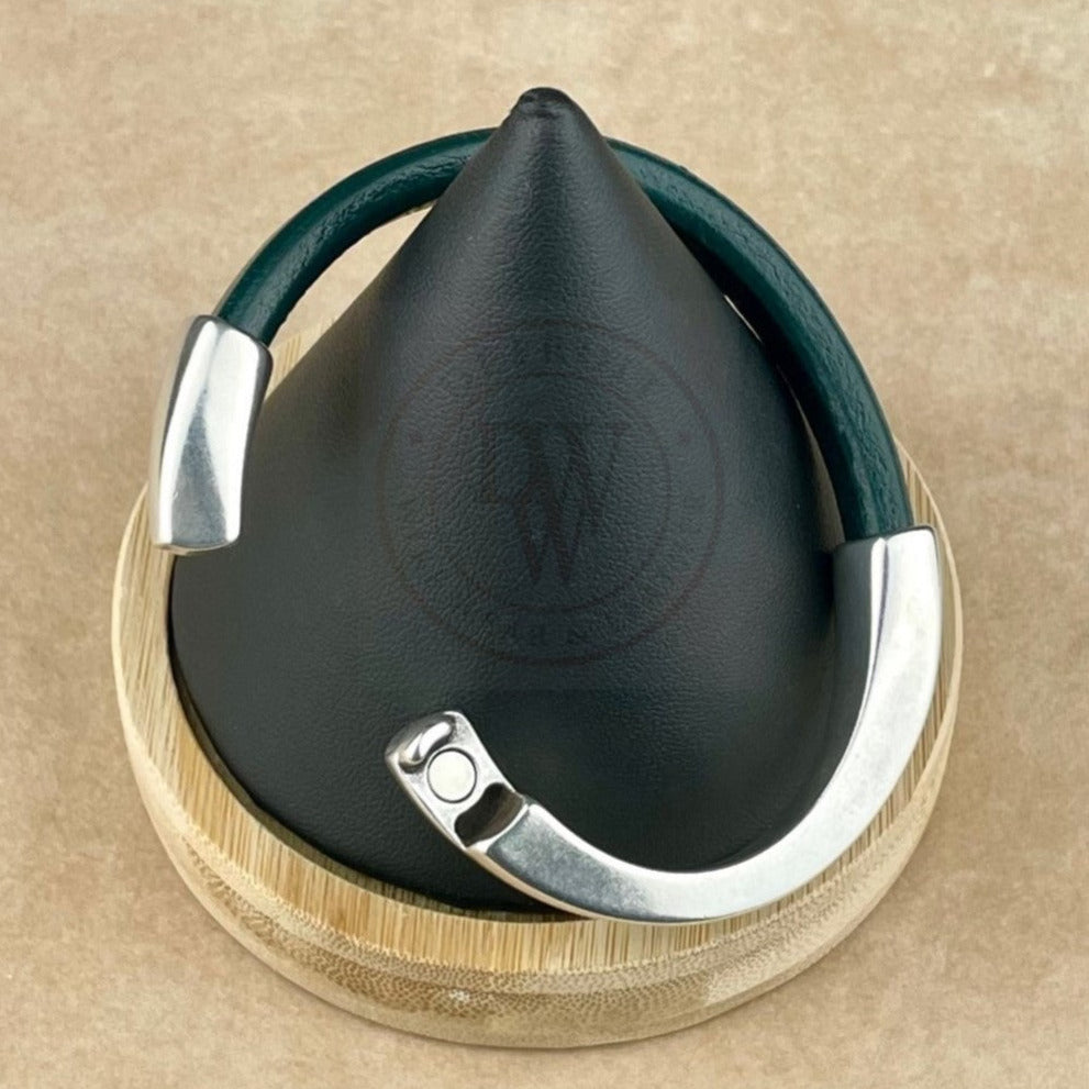 Midnight Green Leather Unisex Arena Bracelet-6