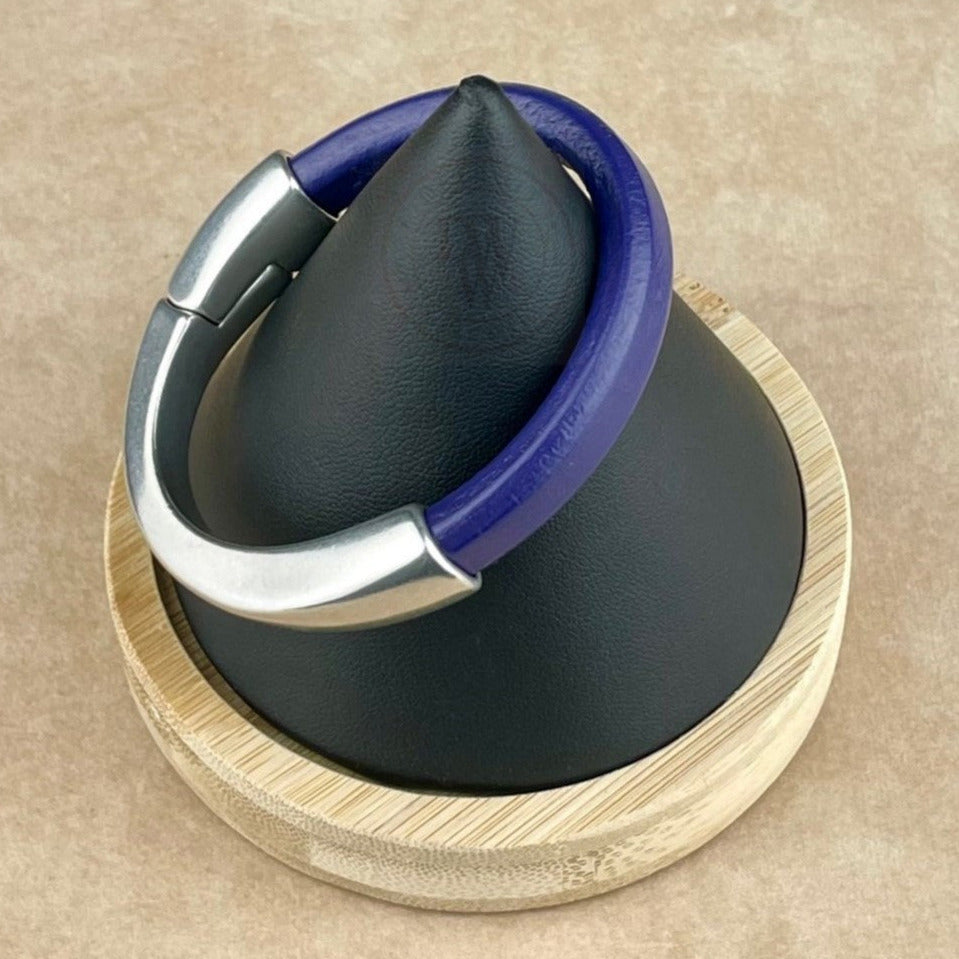 Dark Purple Leather Unisex Arena Bracelet-2