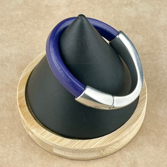 Dark Purple Leather Unisex Arena Bracelet-3