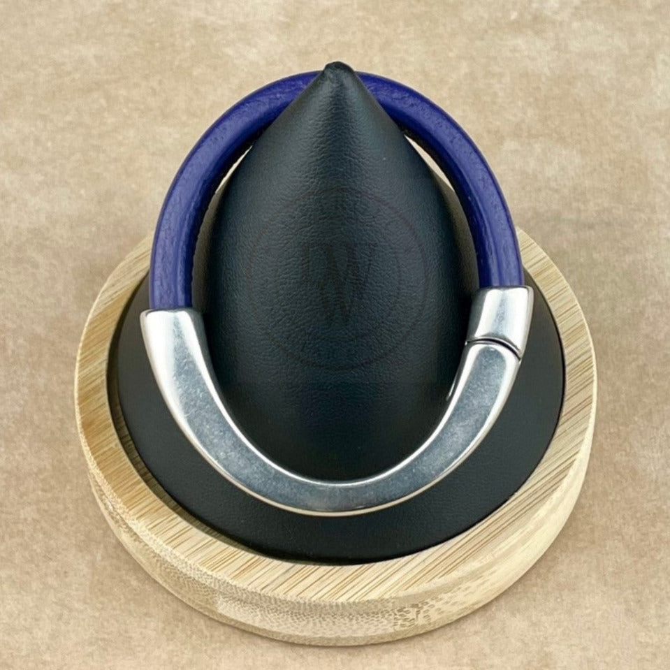 Dark Purple Leather Unisex Arena Bracelet-4