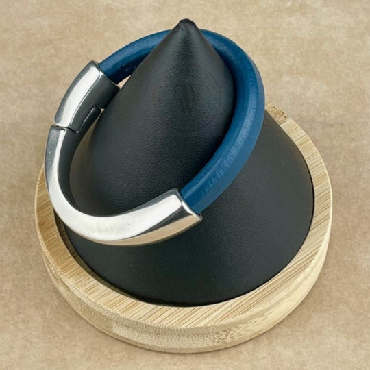 Atlantic Blue Leather Unisex Arena Bracelet 2