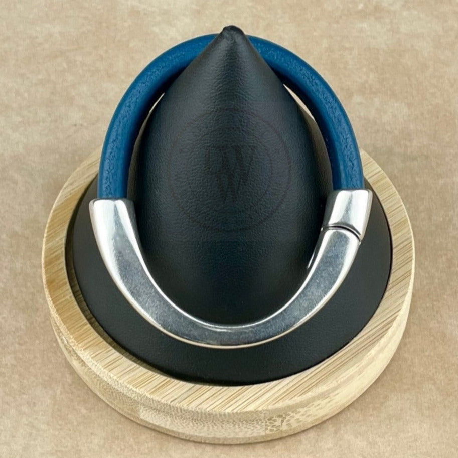 Atlantic Blue Leather Unisex Arena Bracelet -4