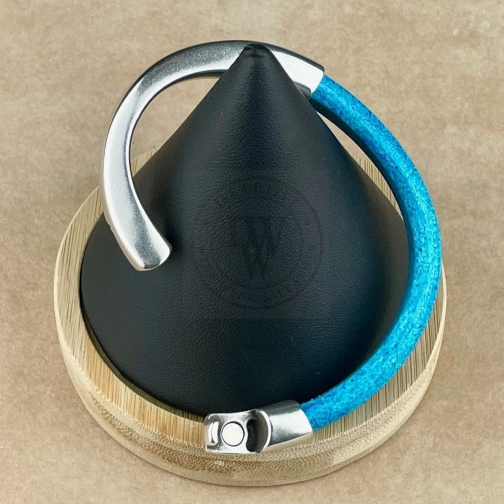 Distressed Turquoise Leather Unisex Arena Bracelet-5