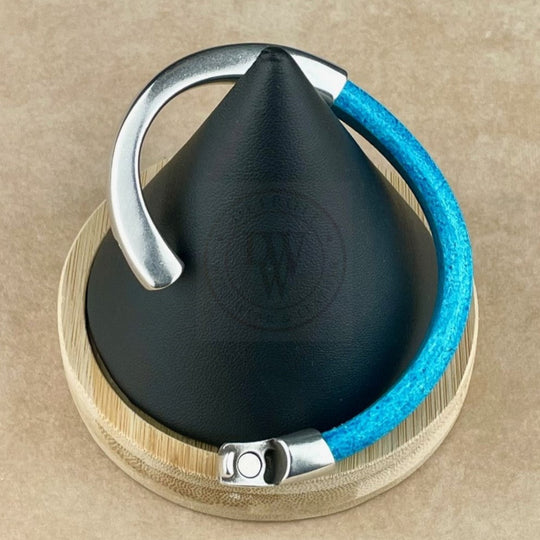 Distressed Turquoise Leather Unisex Arena Bracelet-5