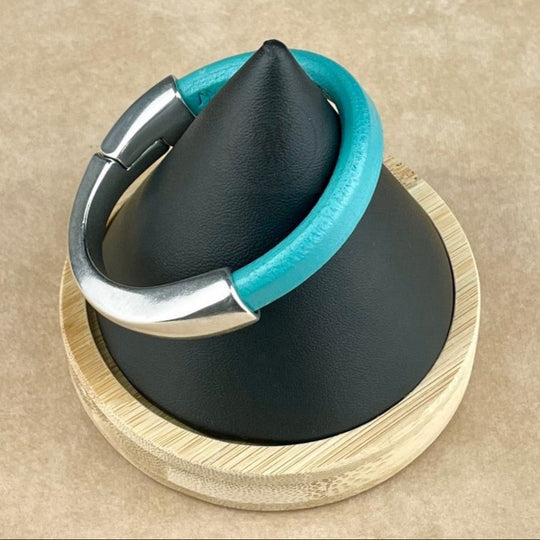 Turquoise Leather Unisex Arena Bracelet -2