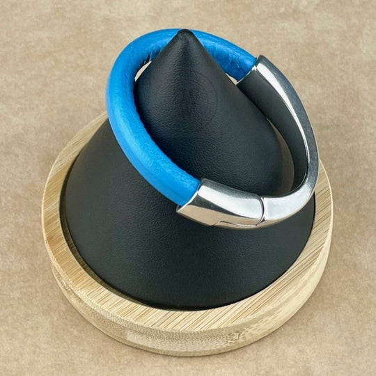 Sky Blue Leather Unisex Arena Bracelet-3