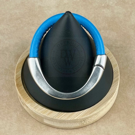 Sky Blue Leather Unisex Arena Bracelet-4