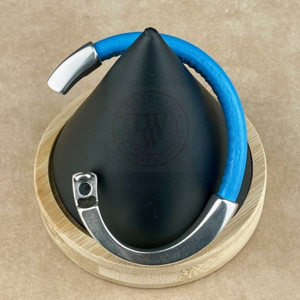 Sky Blue Leather Unisex Arena Bracelet-6