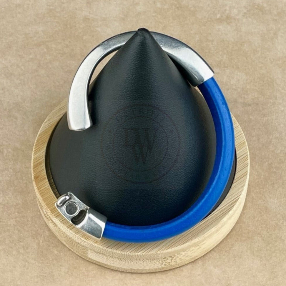 Electric Blue Leather Unisex Arena Bracele-5