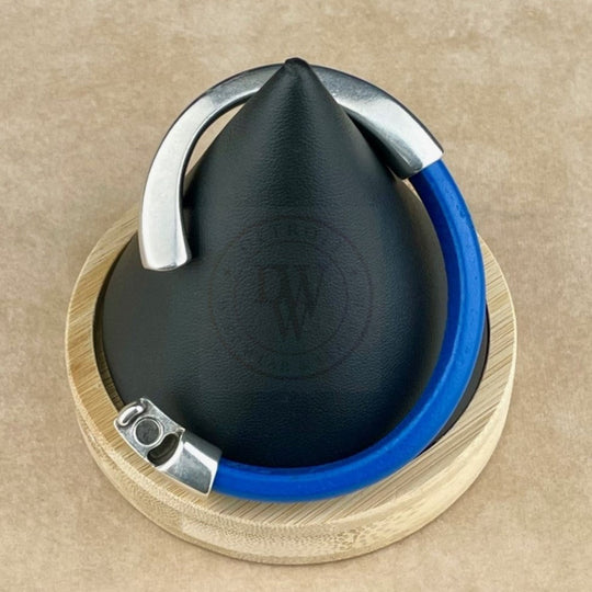 Electric Blue Leather Unisex Arena Bracele-5
