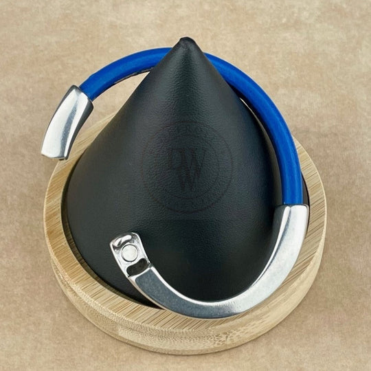 Electric Blue Leather Unisex Arena Bracele-6