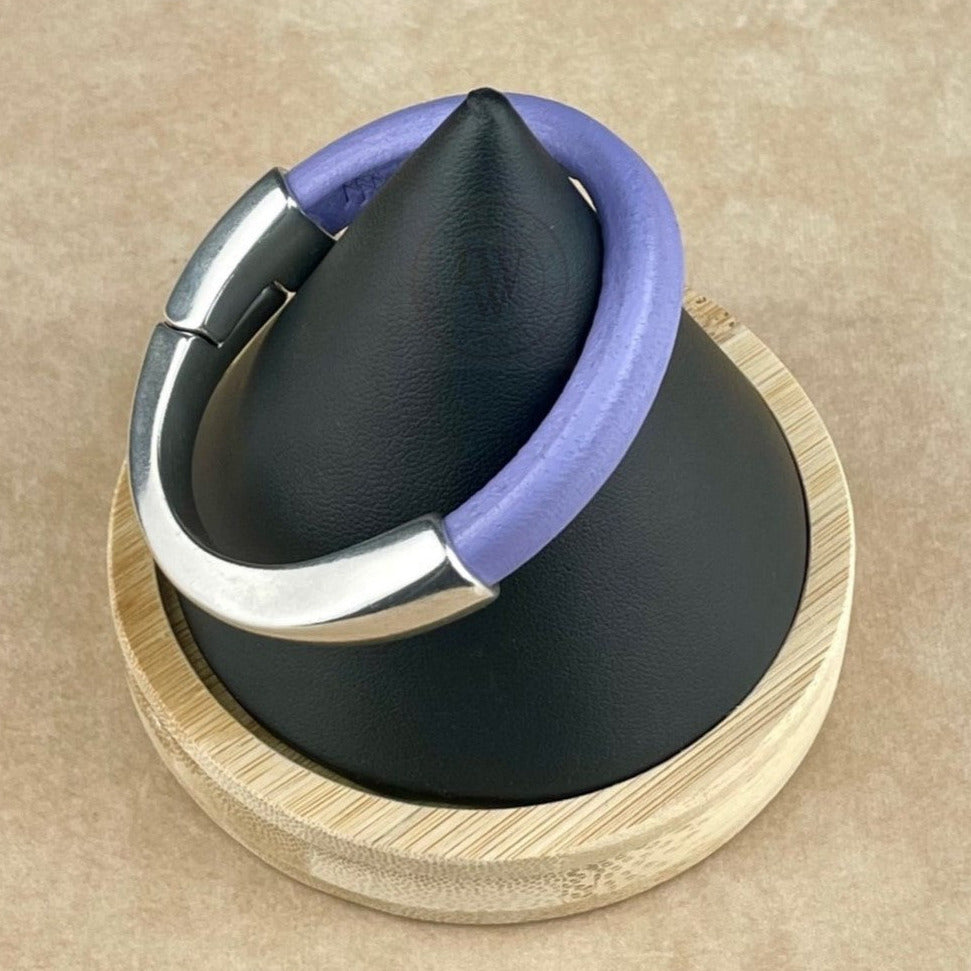 Lilac Leather Unisex Arena Bracelet -2