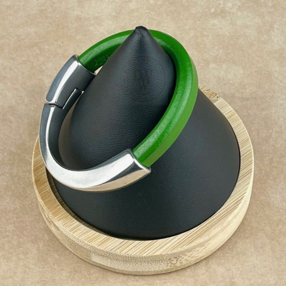 Kelly Green Leather Unisex Arena Bracelet2