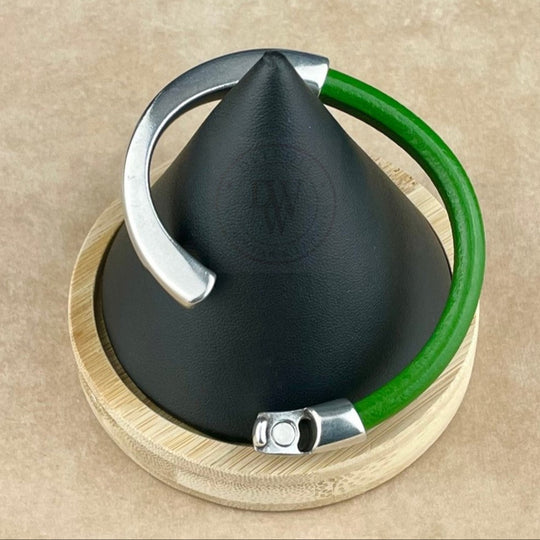 Kelly Green Leather Unisex Arena Bracelet-5
