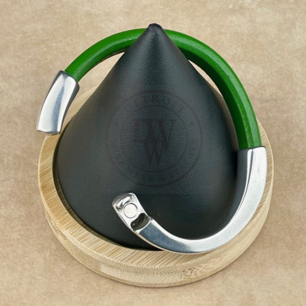 Kelly Green Leather Unisex Arena Bracelet-6