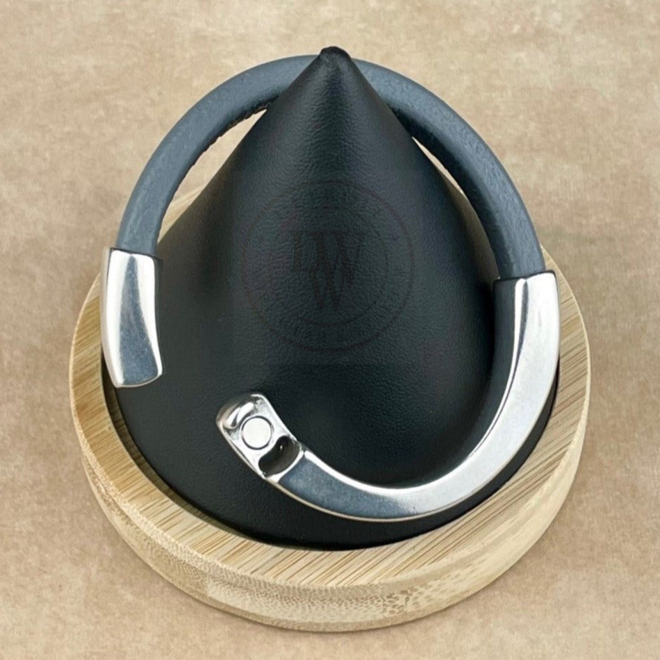 Dark Grey Leather Unisex Arena Bracelet-5