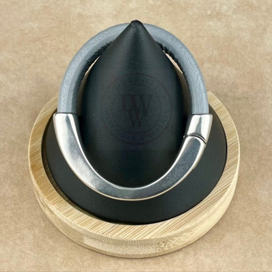 Light Grey Leather Unisex Arena Bracelet-4