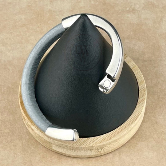 Light Grey Leather Unisex Arena Bracelet-6