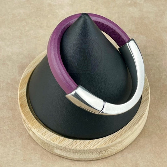 Plum Leather Unisex Arena Bracelet -3