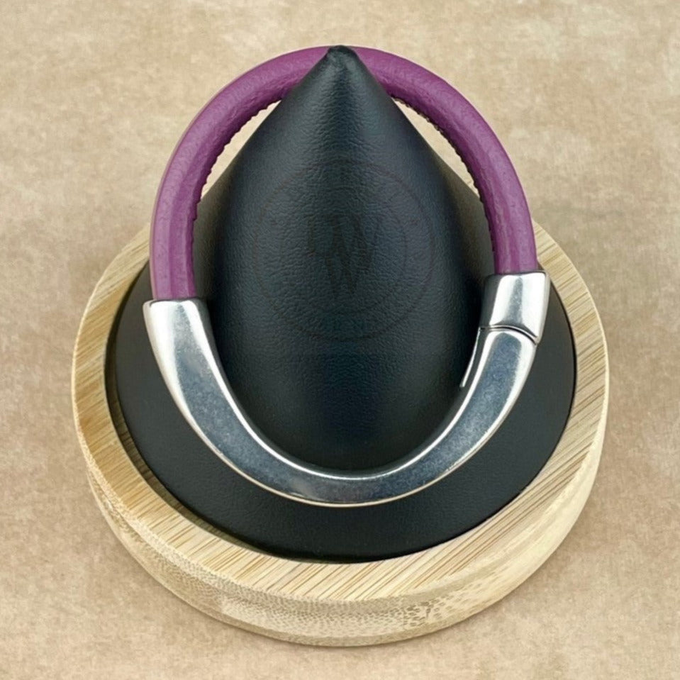 Plum Leather Unisex Arena Bracelet -4