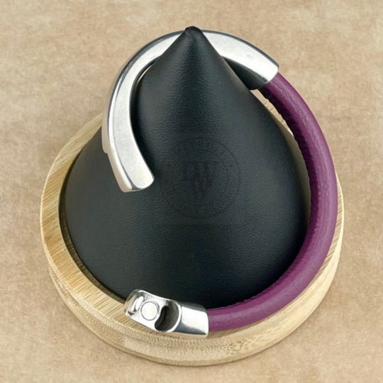Plum Leather Unisex Arena Bracelet -5