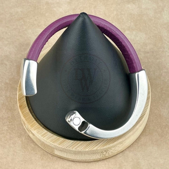 Plum Leather Unisex Arena Bracelet -6