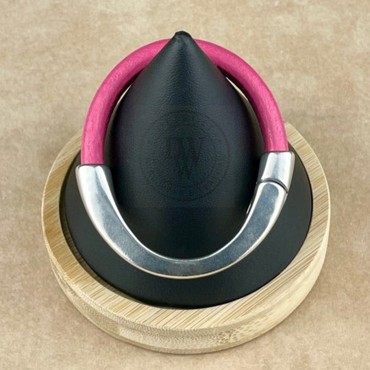 Fuchsia Leather Unisex Arena Bracele-4