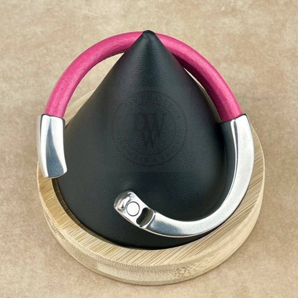 Fuchsia Leather Unisex Arena Bracele-5