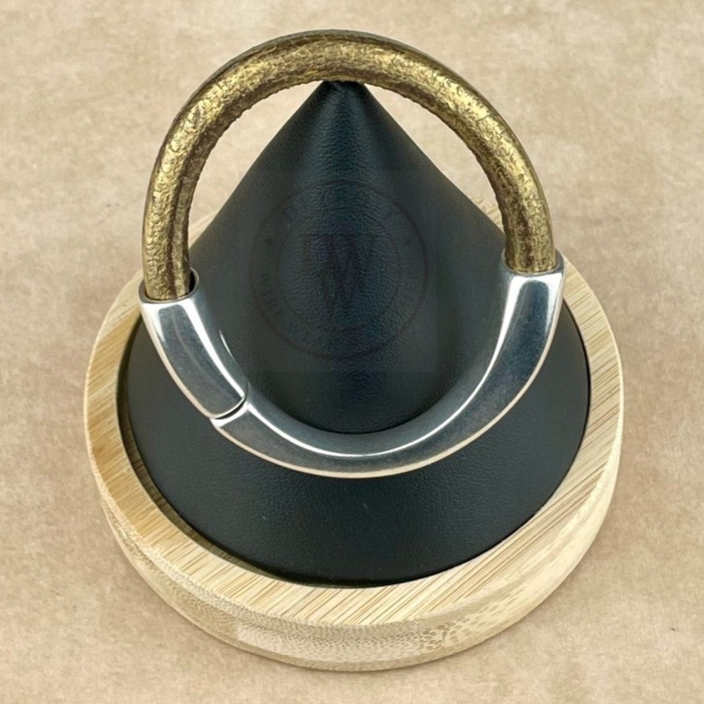 Metallic Gold Brown Leather Unisex Arena Bracelet-1