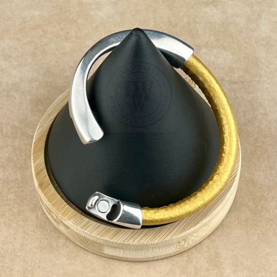 Metallic Gold Leather Unisex Arena Bracelet-5