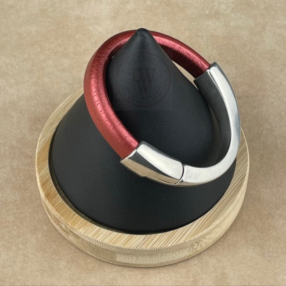 Metallic Copper Leather Unisex Arena Bracelet-3