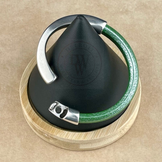 Metallic Kelly Green Leather Unisex Arena Bracelet-5